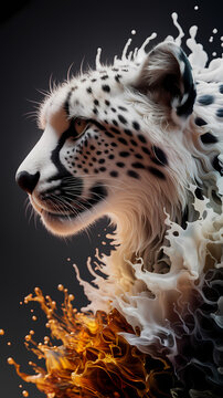 white tiger on black