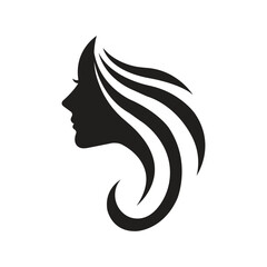 Beauty woman logo silhouette icon vector