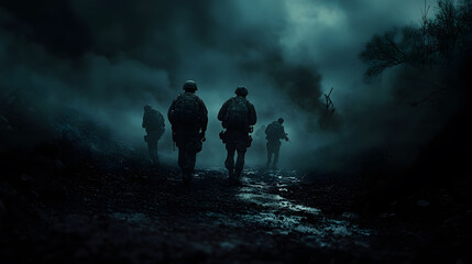 Obraz premium Soldiers in shadows