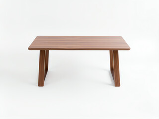A wooden table featuring a smooth top and sturdy legs, showcasing natural grain and craftsmanship