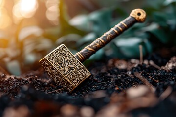 Ancient Mystique A Magnificent Hammer Resting in Nature's Embrace at Dusk