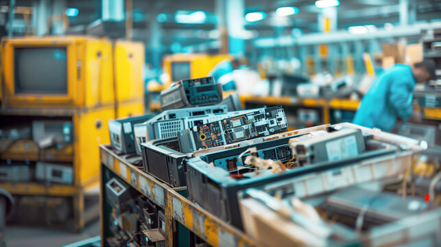 Recycling electronics in a warehouse: sustainable e-waste management