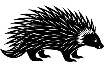 North American Porcupine silhouette vector style with withe background