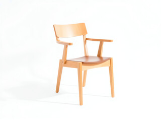 Fototapeta premium A wooden-framed chair featuring armrests, designed for comfort and style in any setting