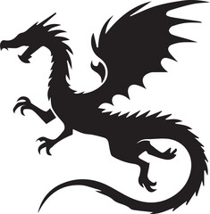 Fototapeta premium Dragon silhouette vector EPS 