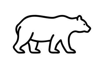 Bear Silhouettes Vector Illustrations on White Background