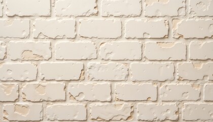 Fototapeta premium Vintage White Painted Brick Wall Texture [with copy space]