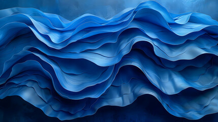 Abstract Blue Wavy Background Illustration