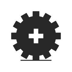 Medical care hospital silhouette elements