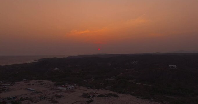 Atardecer vista de dron