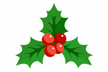 Christmas Holly Berries Isolated Vector Illustration Art