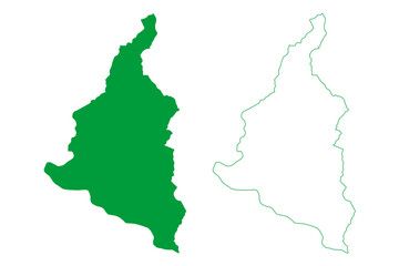 Obraz premium Ipiau municipality (Bahia state, Municipalities of Brazil, Federative Republic of Brazil) map vector illustration, scribble sketch Ipiaú map