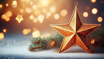 beautiful christmas star with copy space