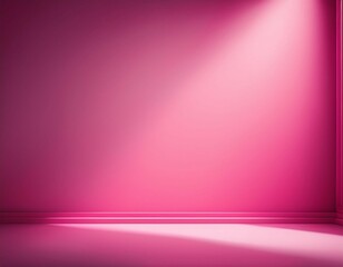 Fototapeta premium beautiful original background image of an empty space in pink tones with a play of light and shadow on the wall and floor for design or creative work