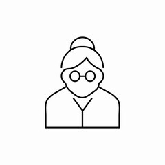elderly female icon sign vector