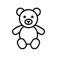 Obraz premium Teddy bear icon in simple black outline