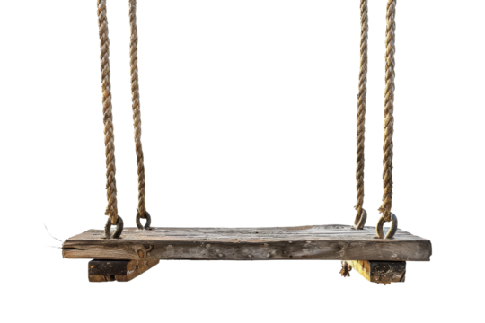 Swing Set on Beach with Clear Background