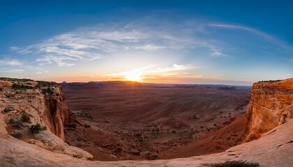 hdri sunset skybox over desert canyon land