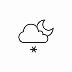 cloudy night icon sign vector