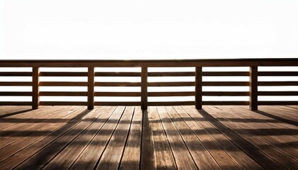wooden railing and floor silhouette isolated on white background