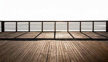 wooden railing and floor silhouette isolated on white background