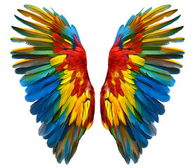 Obraz premium Macaw wing png colourful bird wing png colorful parrot wing png colourful wing transparent background image