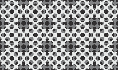 Seamless decorative geometric pattern combination of black and gray shapes. Perfect for printing, design backgrounds, wallpaper and tiles, gift wrapping