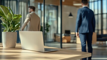 Fototapeta premium The Office with Laptop Plant.
