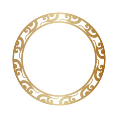 Vintage Luxury ornate Asian round gold Frame