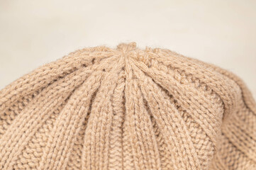 アクリルニット帽のてっぺん