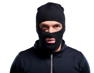 Burglar isolated on white background, cutout