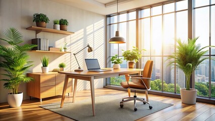 Fototapeta premium Modern Minimalist Workspace with Copy Space for Creative Ideas and Productivity