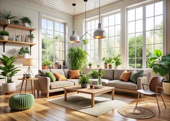 Modern Scandinavian Living Room Design with Cozy Aesthetics and Natural Light Spaces