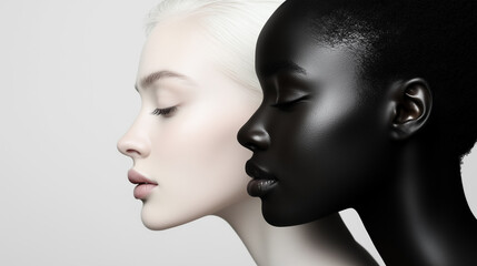 Contrast in Unity With Diverse Pairs Showcasing Beauty and Fashion
