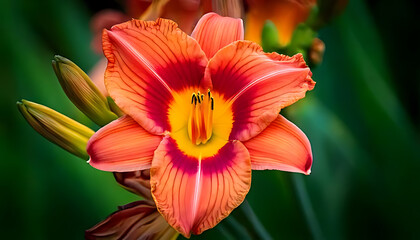 strawberry swirl daylily flower features vibrant colors closeup shot unique attractive bloom