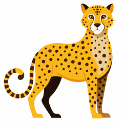 cheetah  cartoon isolated on white