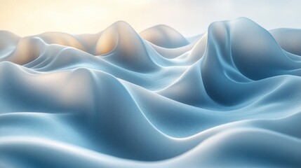 Fototapeta premium Abstract representation of soft, flowing waves in a serene color palette.