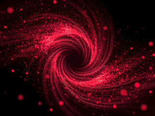 Red Particle Vortex in Dark Space