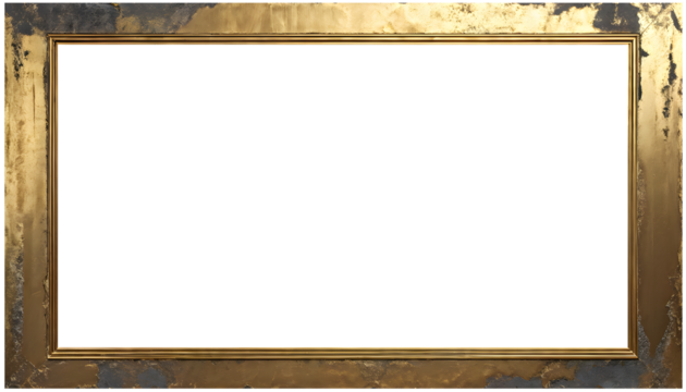 Transparent rectangular frame Golden Borders PNG