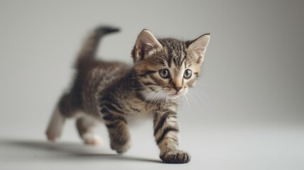 Obraz premium Adorable Baby Cat in Isolated Studio Setting. Cute baby Cat