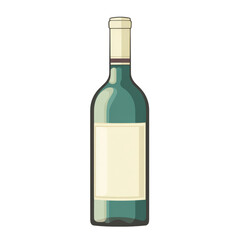 Green Wine Bottle with Blank Label