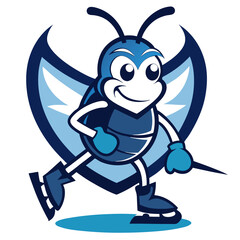 mascots logo of ice skater bug