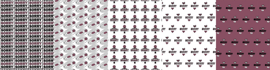 sorry seamless pattern set