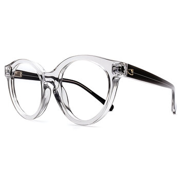Stylish clear frame oversized glasses with black accents
