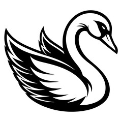 silhouette of a swan