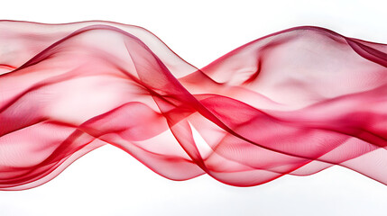 Fototapeta premium Flowing waves of translucent red fabric