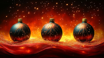 Holiday decorations. Festive Christmas decorations in vibrant colors, New Year celebrations