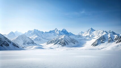 Obraz premium Snowy mountains silhouette against white background
