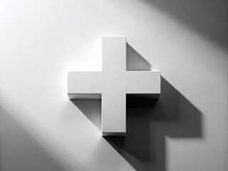 Obraz premium Plus Sign Symbol on White Background for Modern Design Elements