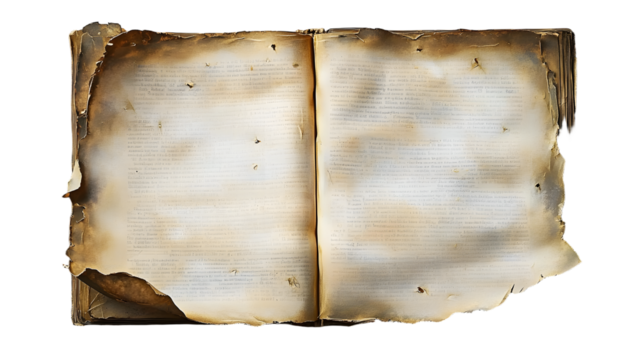 A weathered page with gentle wrinkles and faint lettering rests against a pristine backdrop, conjuring memories of literary pasts.